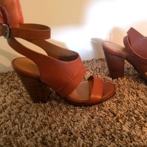 Leather Block Heel Sandals